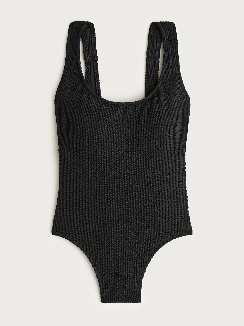J. Crew Claudia Scrunchie Ribbed Black One Piece Swim Beach Bathing Suit Size 20